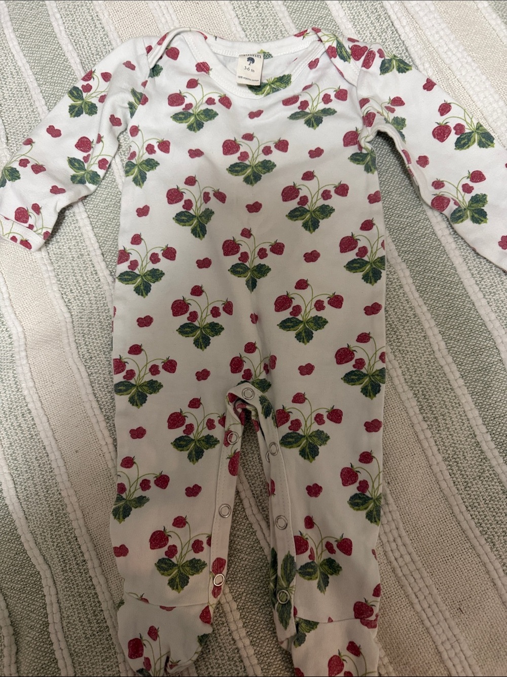 kate quinn White Footed One-Piece with Red Strawberry Print